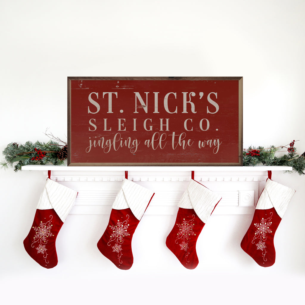 St. Nick's Sleigh Co. Red 24x12 / Red