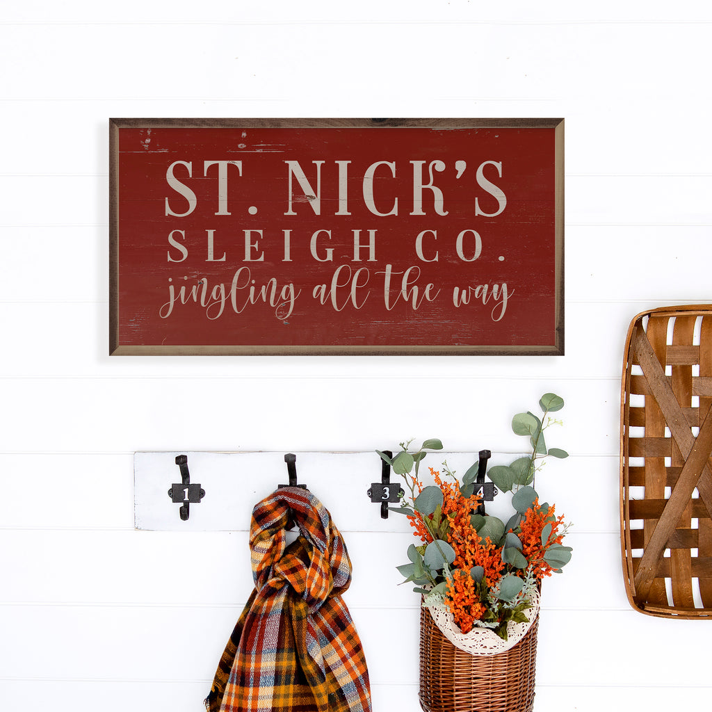 St. Nick's Sleigh Co. Red 24x12 / Red
