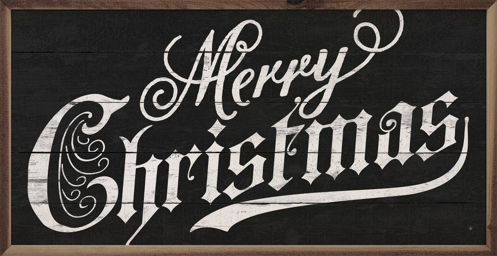 Vintage Merry Christmas Black 24x12 / Black