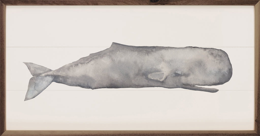 Watercolor Sperm Whale Painting By Emily Wood 24x12 / Multi-Color