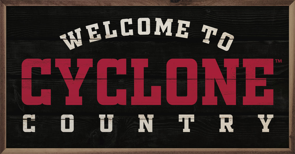 Welcome Country Iowa State 24x12 / Black