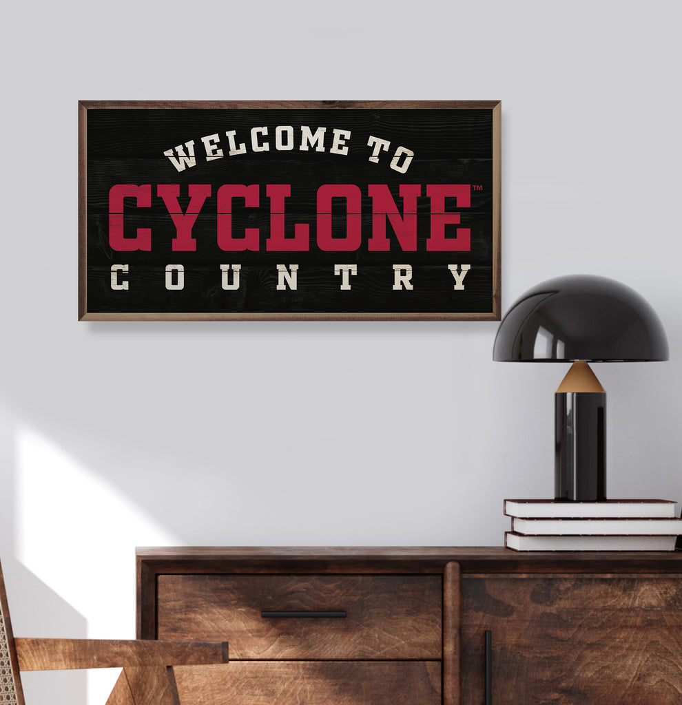 Welcome Country Iowa State 24x12 / Black