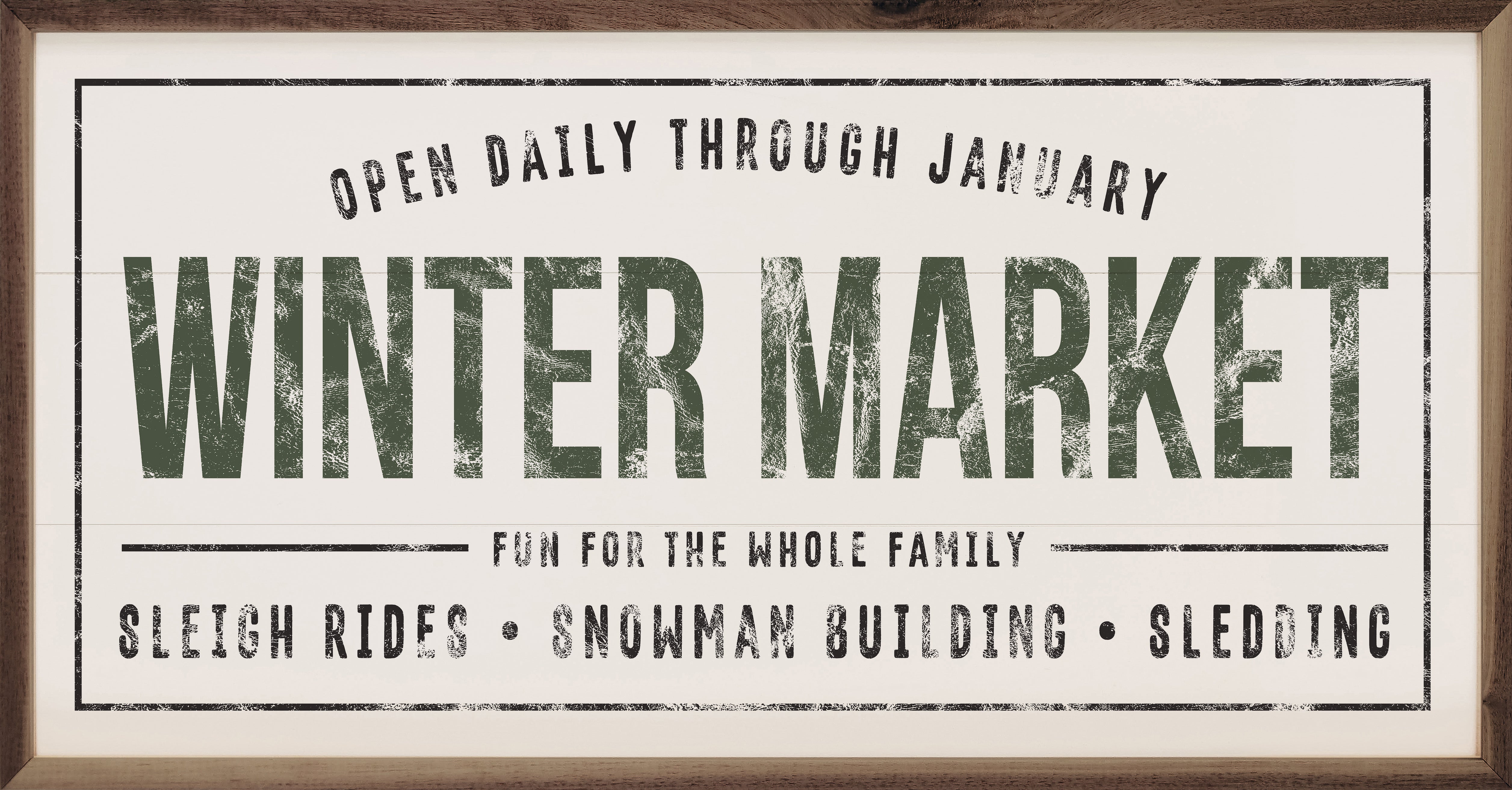 Winter Market Green White 24x12 / White