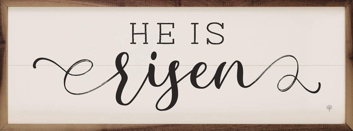 He Is Risen Script White – Kendrick Home