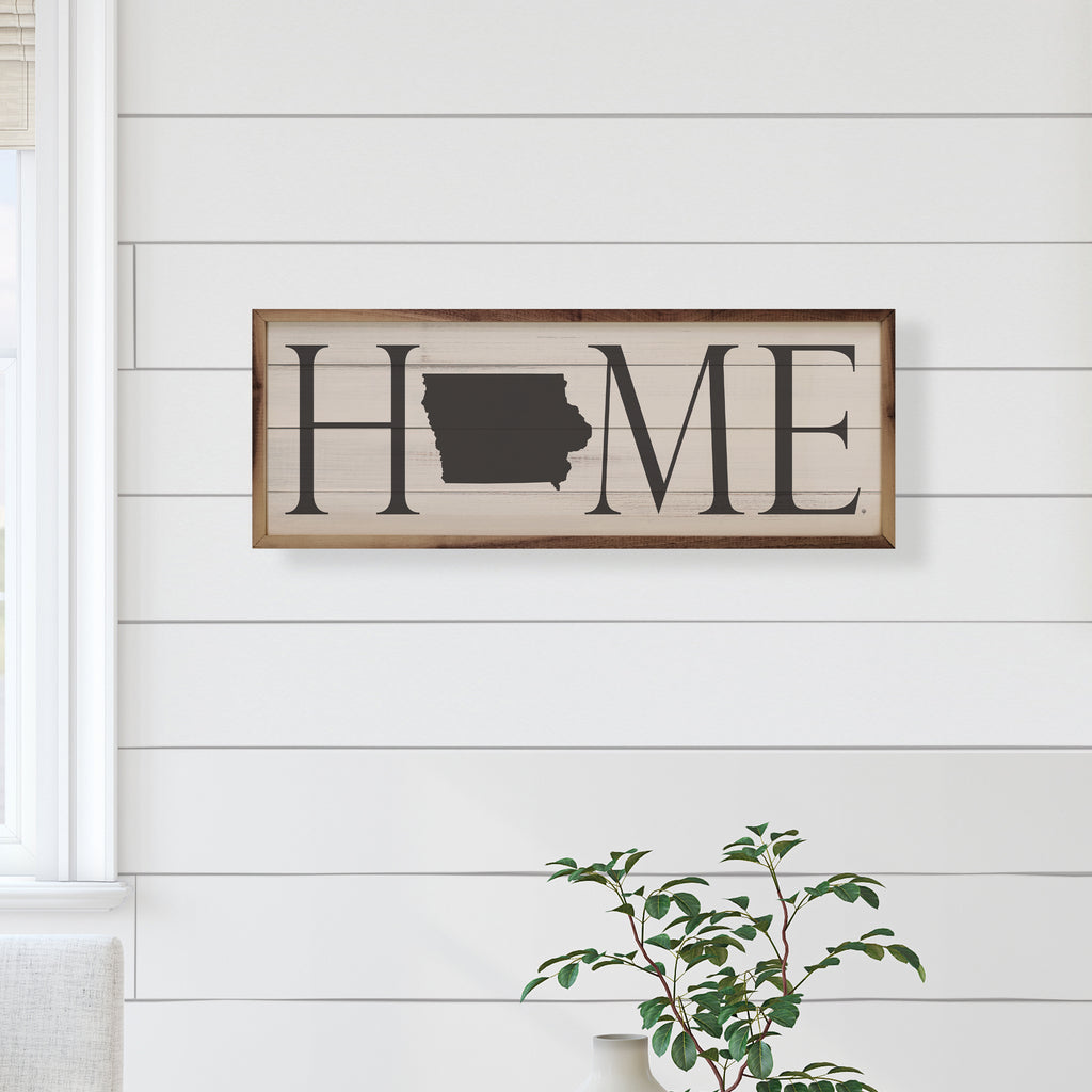 Personalized Home State Horizontal Whitewash 24x8 / Whitewash