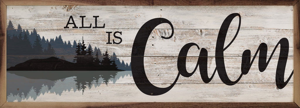 All Is Calm Woods Whitewash 24x8 / Whitewash