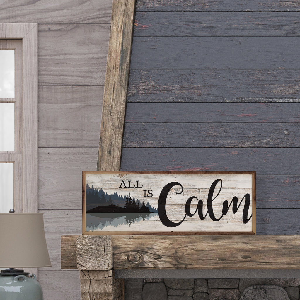 All Is Calm Woods Whitewash 24x8 / Whitewash