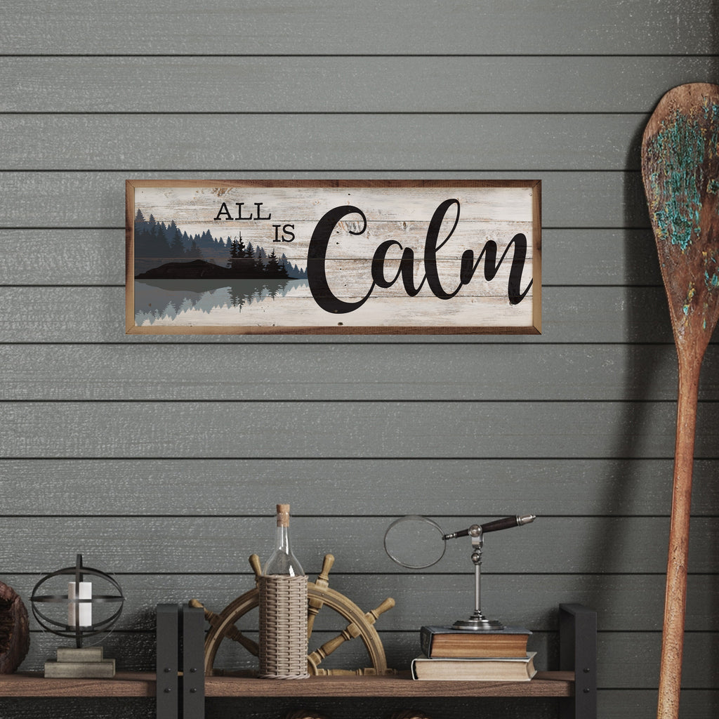 All Is Calm Woods Whitewash 24x8 / Whitewash