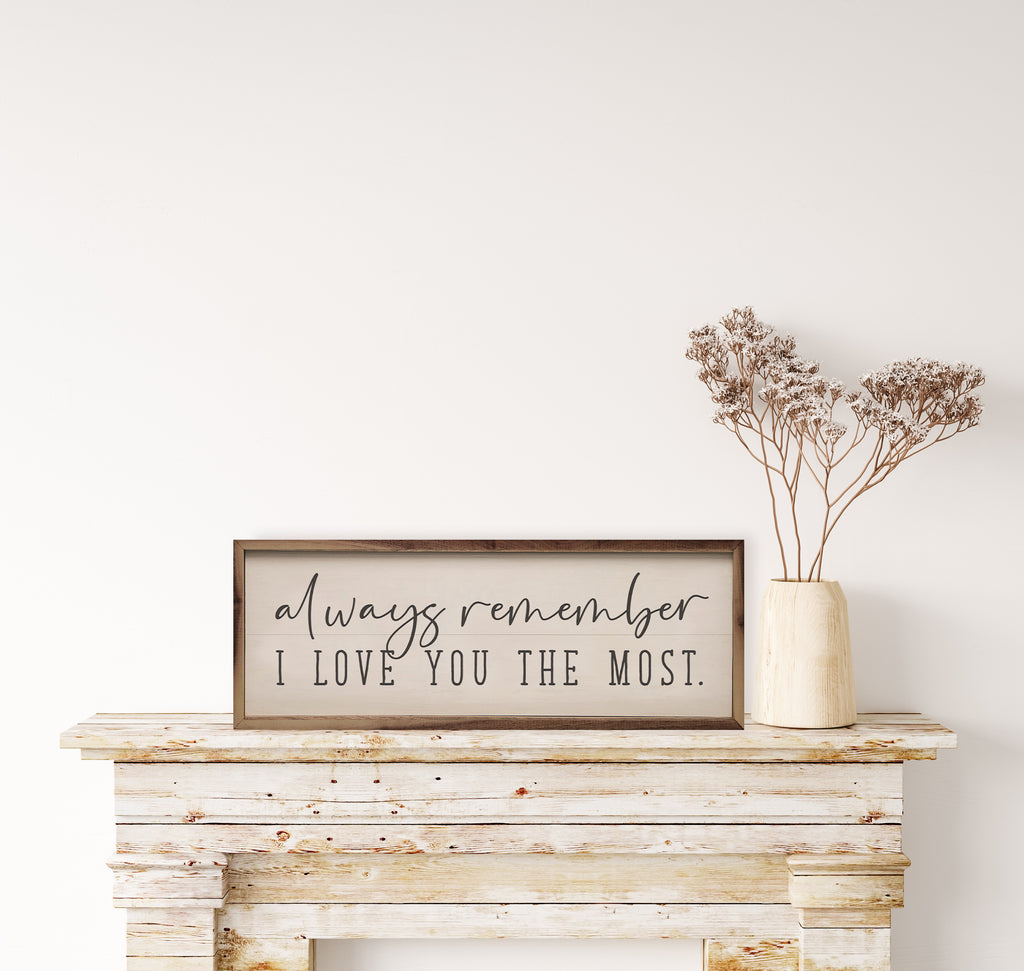 Always Remember I love You Most White 24x8 / White