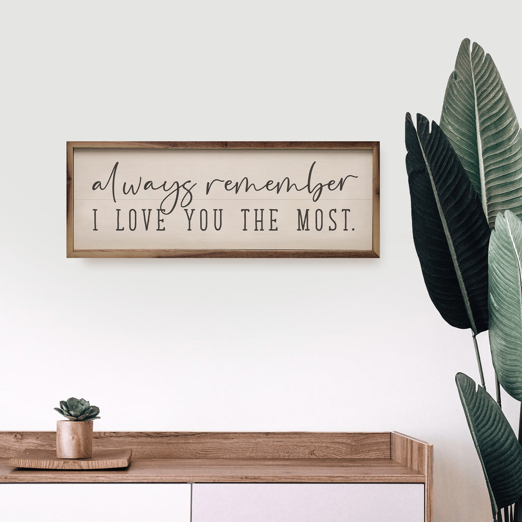 Always Remember I love You Most White 24x8 / White
