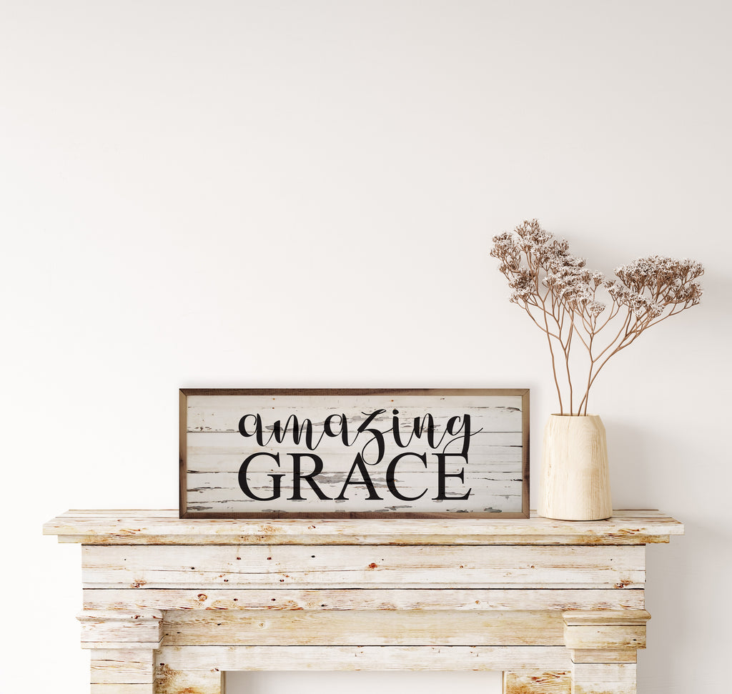 Amazing Grace Typewriter Whitewash 24x8 / Whitewash