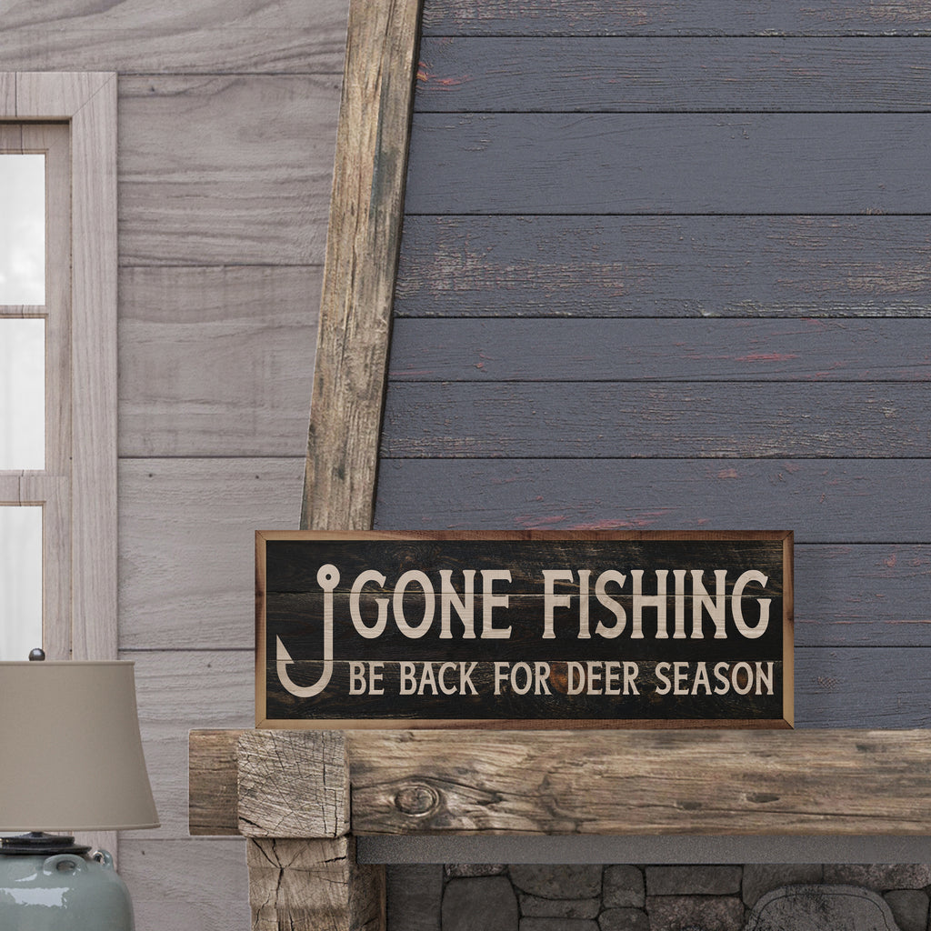 Be Back For Deer Season Hook Black 24x8 / Black