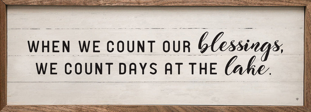Count Days At The Lake Whitewash 24x8 / Whitewash