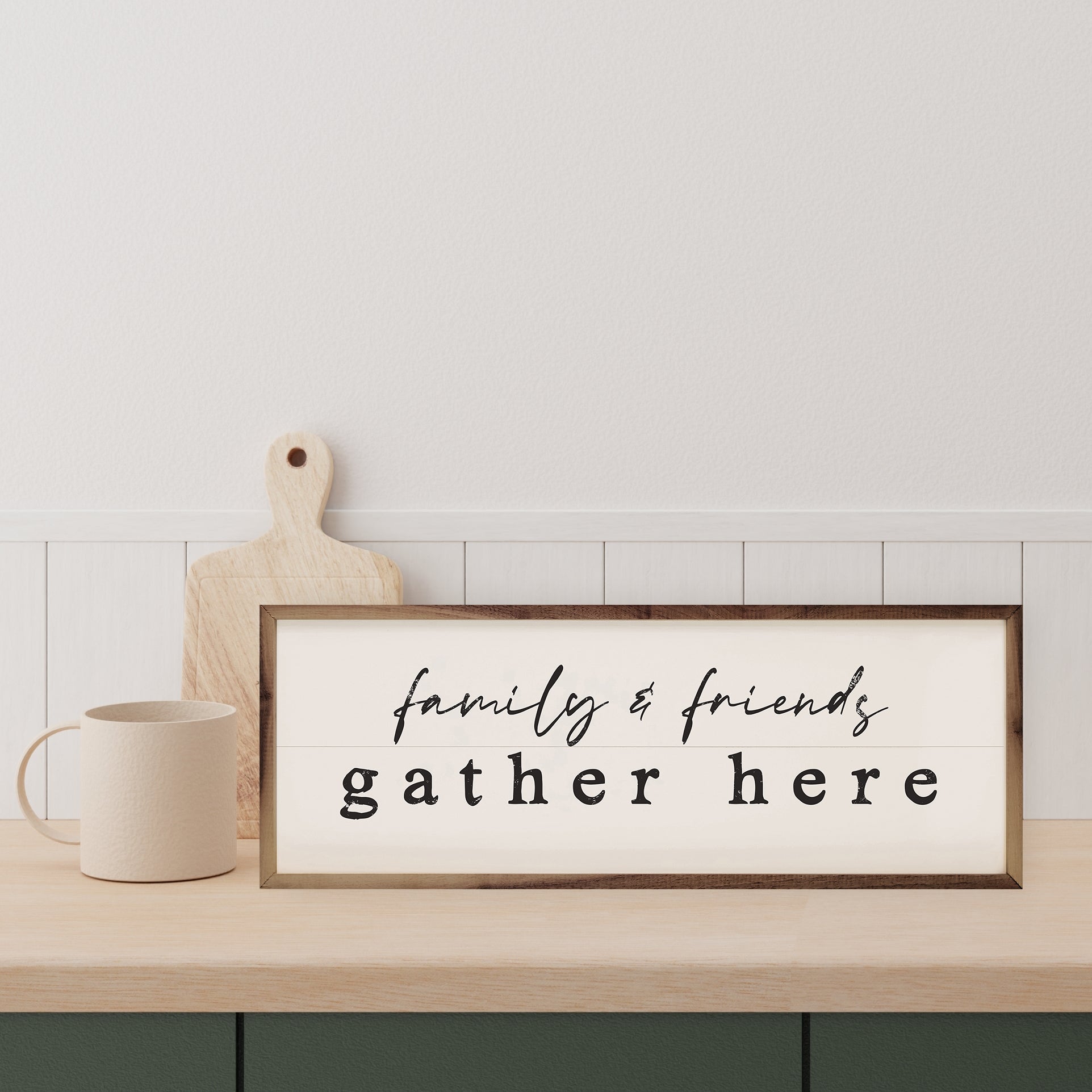 Family And Friends Gather Here White 24x8 / White