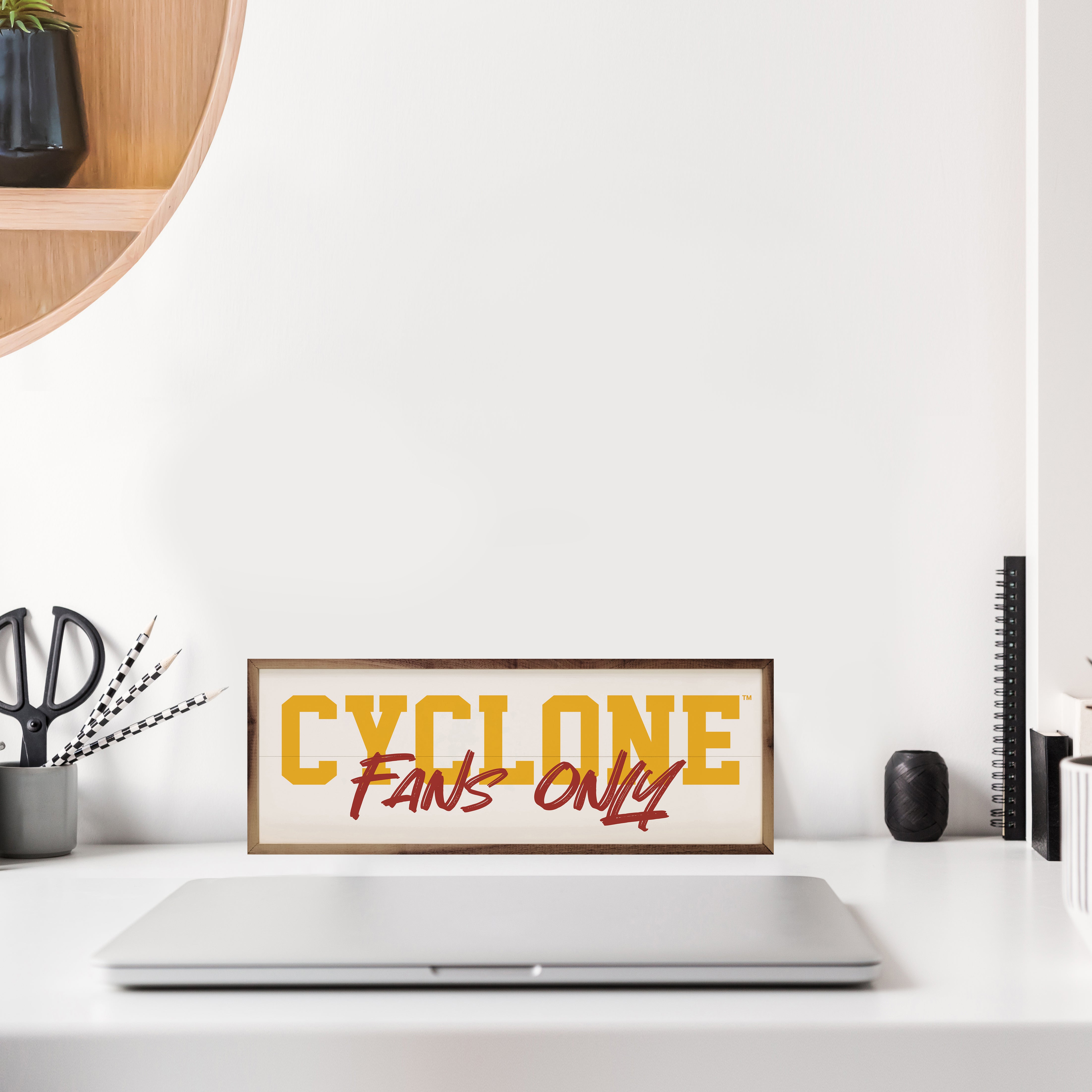 Fans Only Iowa State 24x8 / White