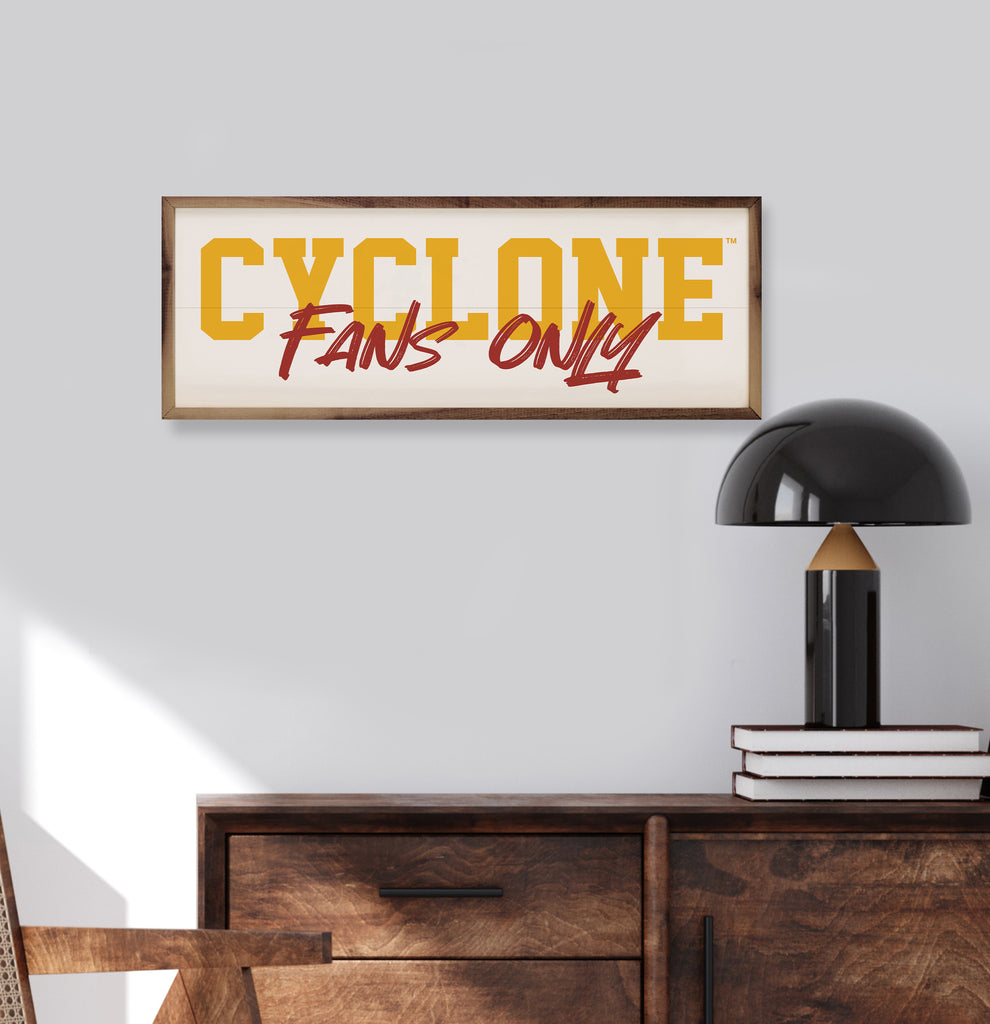 Fans Only Iowa State 24x8 / White