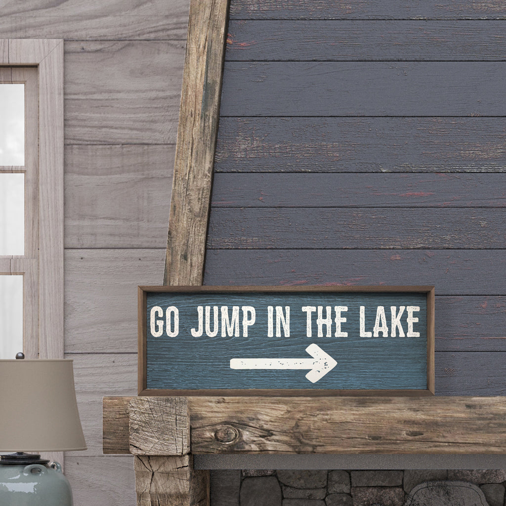 Go Jump In The Lake Arrow Blue 24x8 / Blue