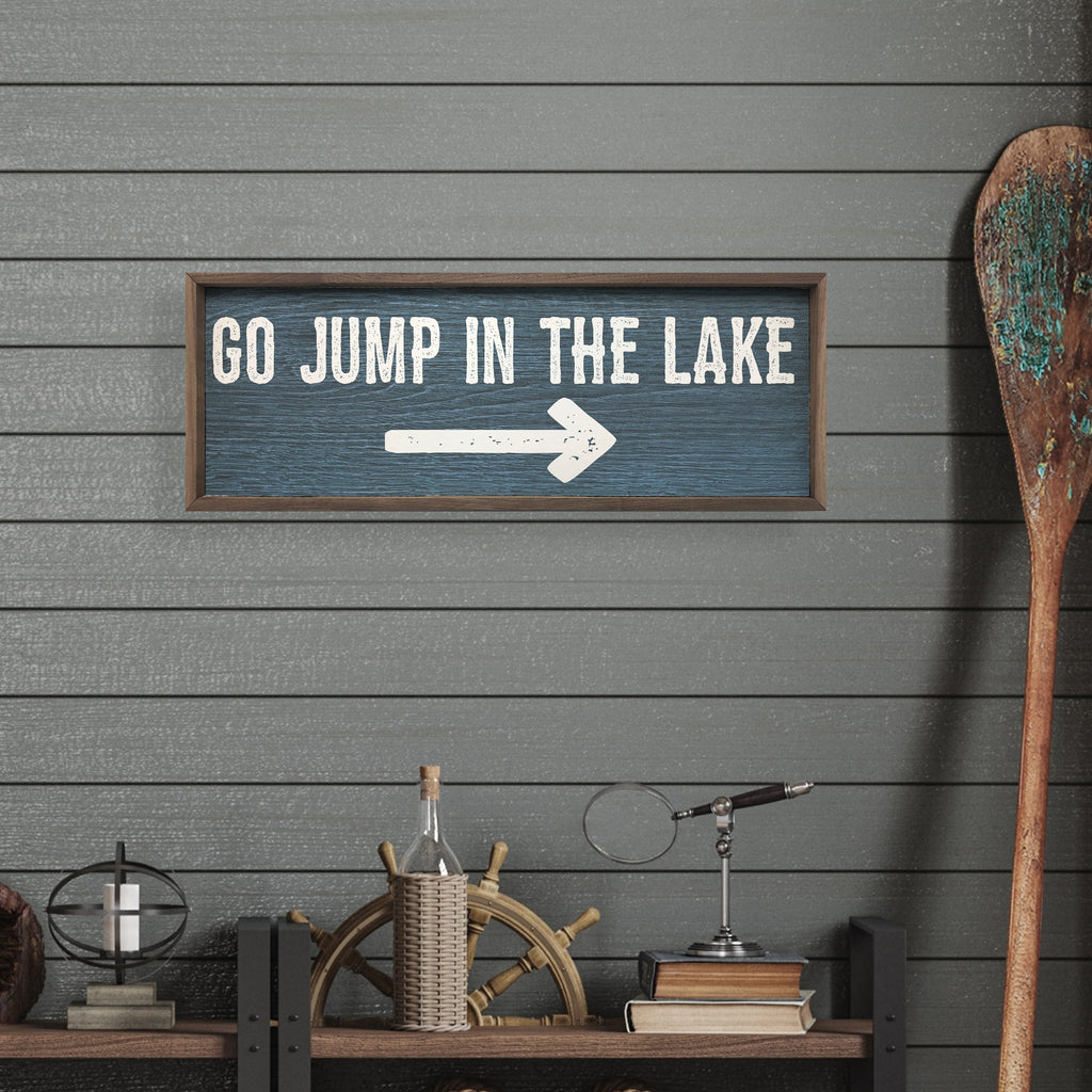 Go Jump In The Lake Arrow Blue 24x8 / Blue