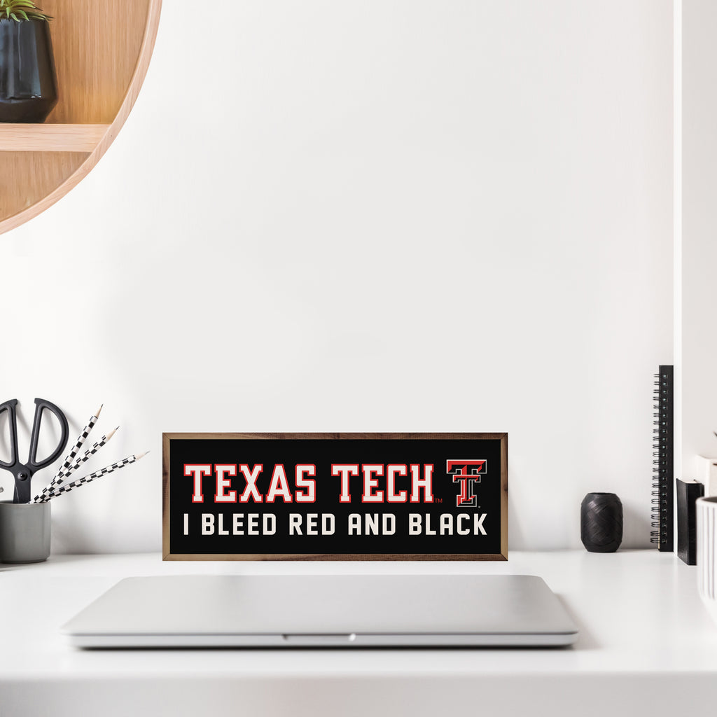 I Bleed Texas Tech 24x8 / Black