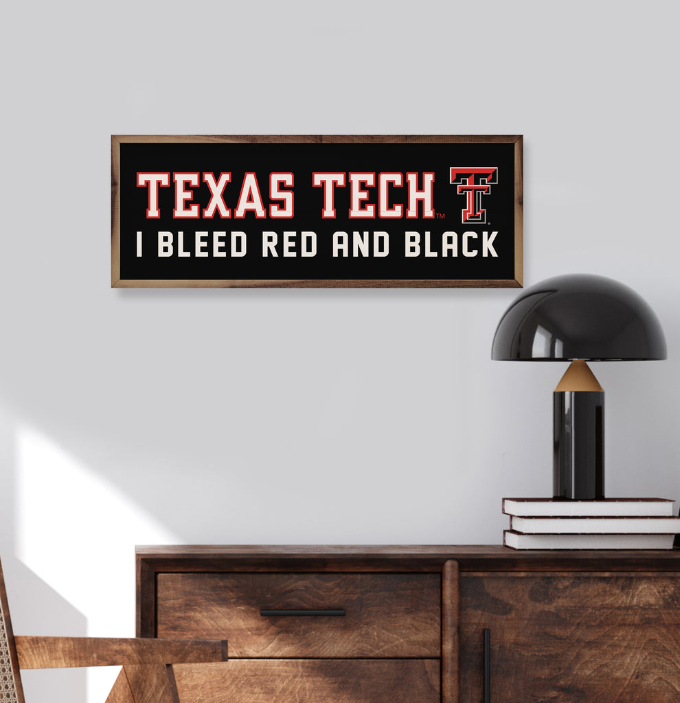 I Bleed Texas Tech 24x8 / Black