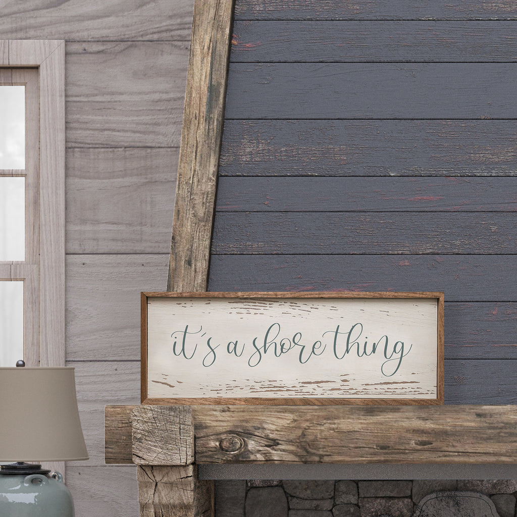 It's A Shore Thing Script Whitewash 24x8 / Whitewash
