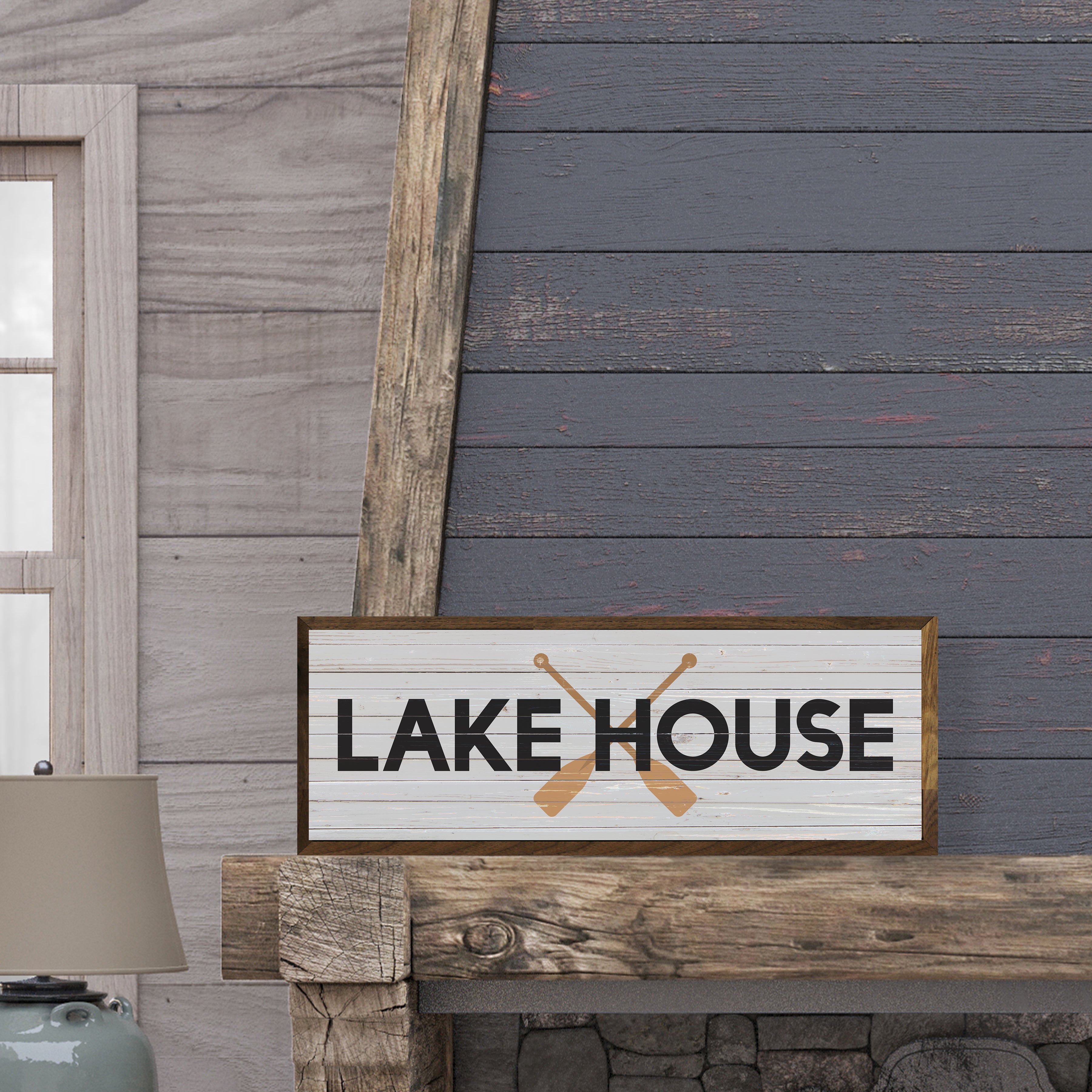 Lake House Oars Whitewash 24x8 / Whitewash