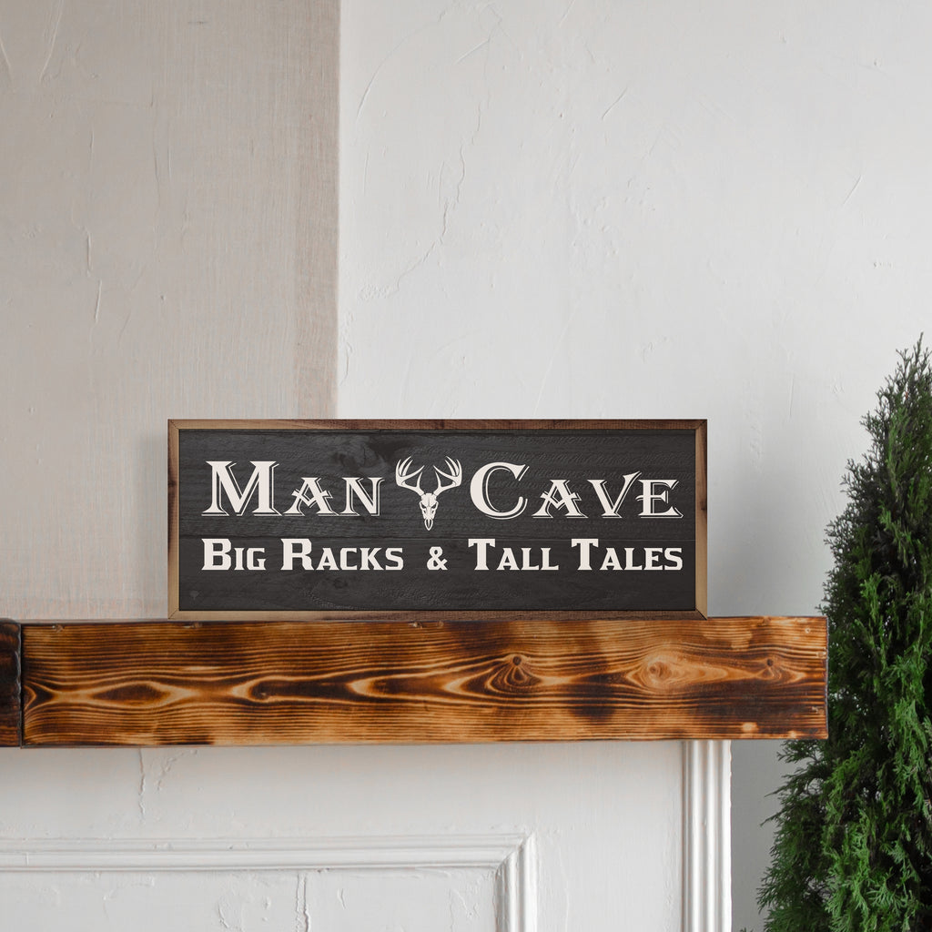 Man Cave Antlers Black 24x8 / Black