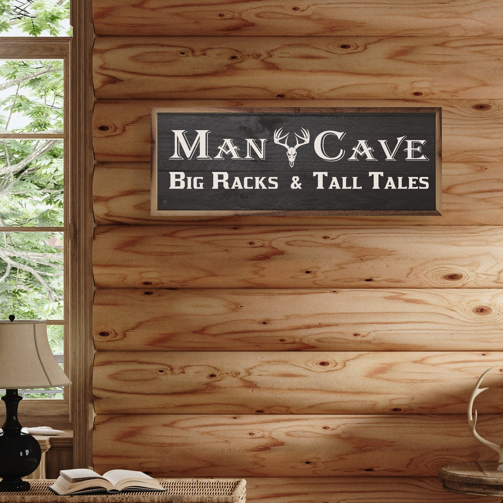 Man Cave Antlers Black 24x8 / Black