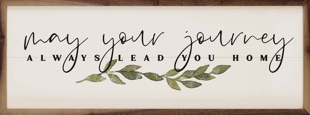 May Your Journey Greenery White 24x8 / White