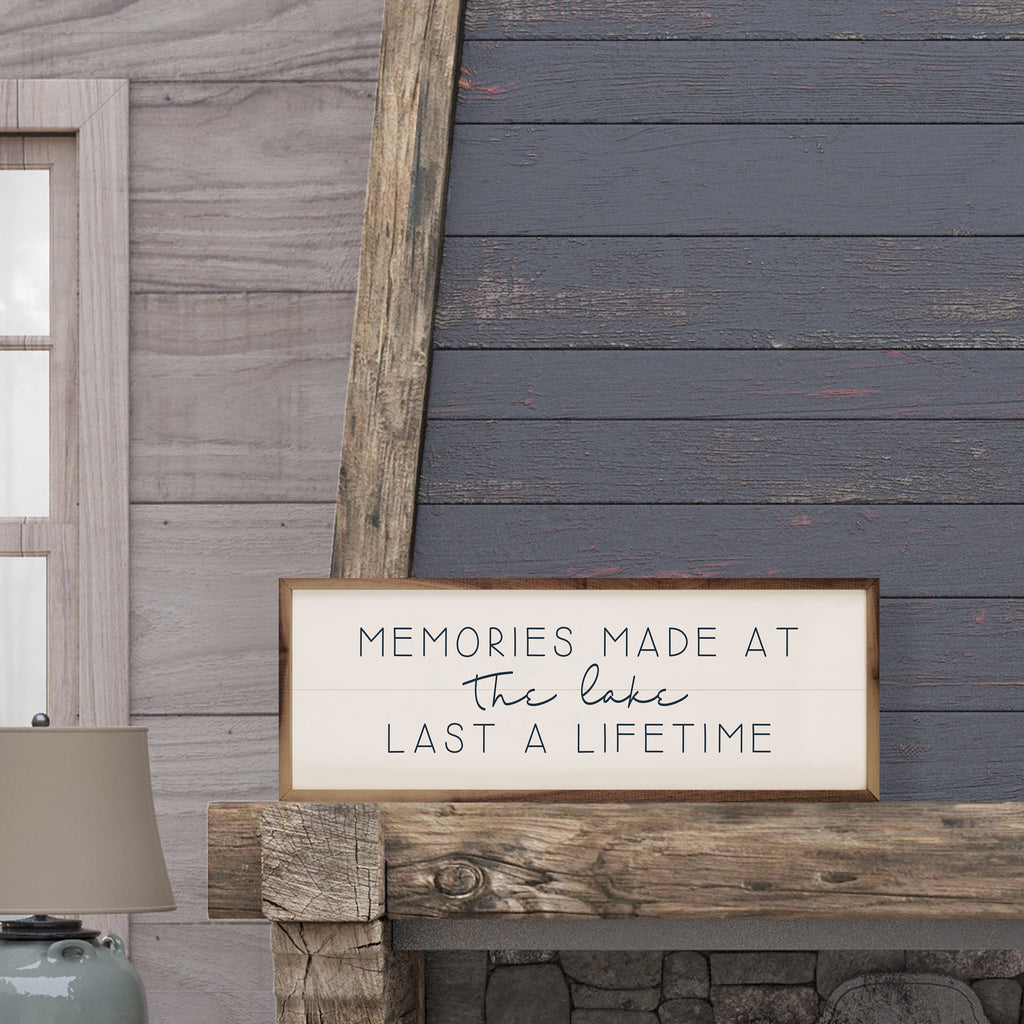 Memories Made At The Lake White 24x8 / White