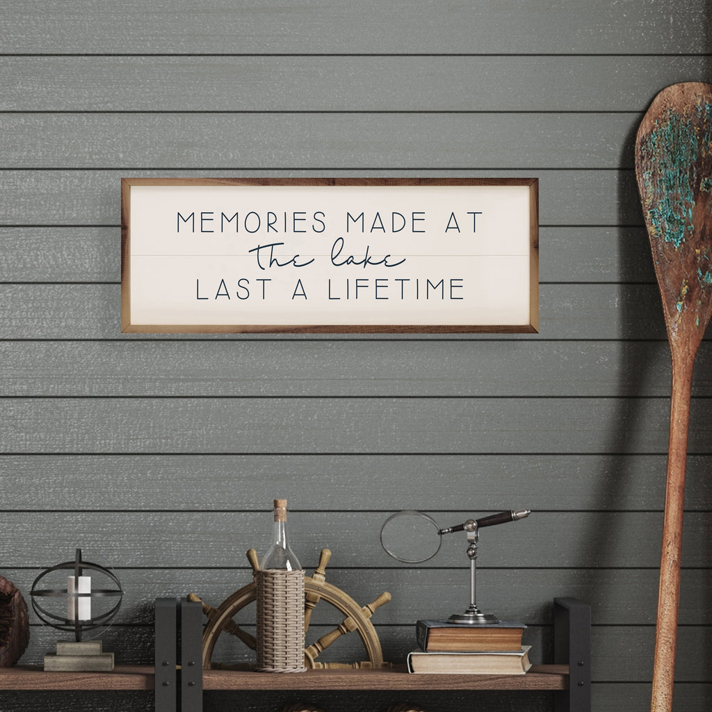 Memories Made At The Lake White 24x8 / White