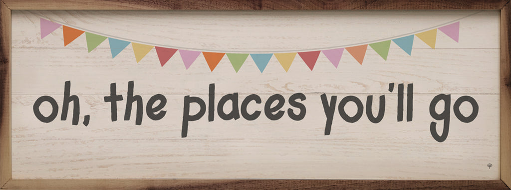 Oh The Places You'll Go Banner Whitewash 24x8 / Whitewash