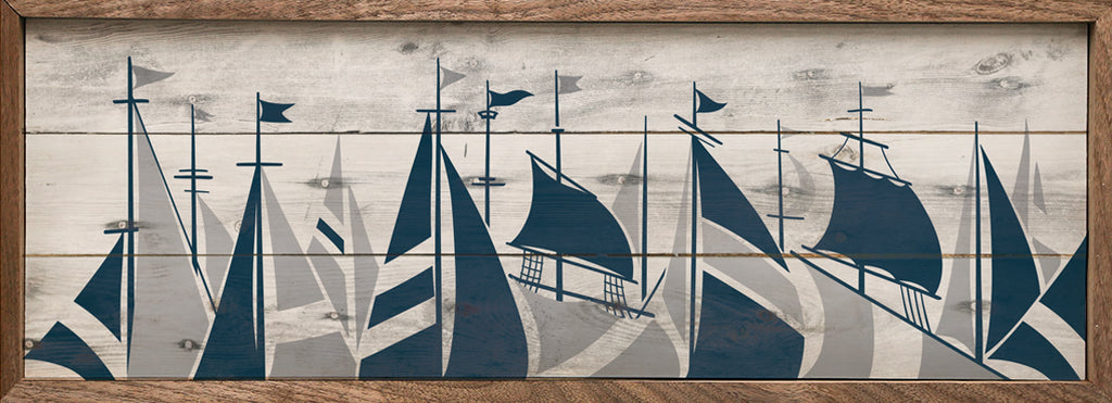 Sailboats 24x8 / White