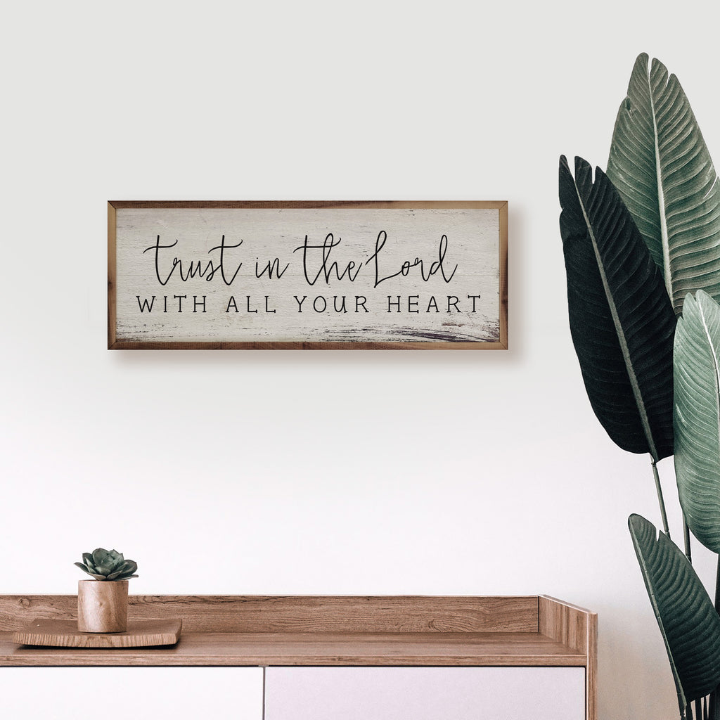 Trust In The Lord Whitewash 24x8 / Whitewash