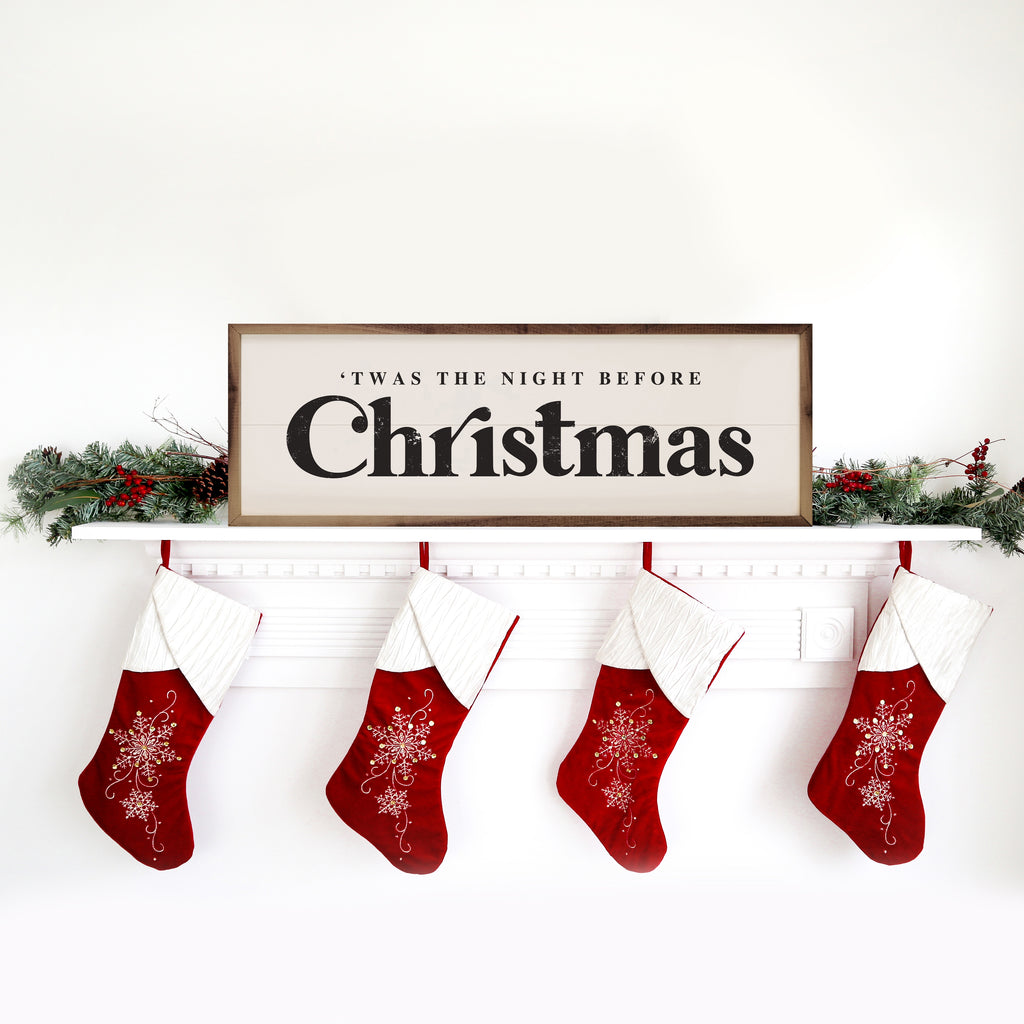 Twas The Night Before Christmas White 24x8 / White