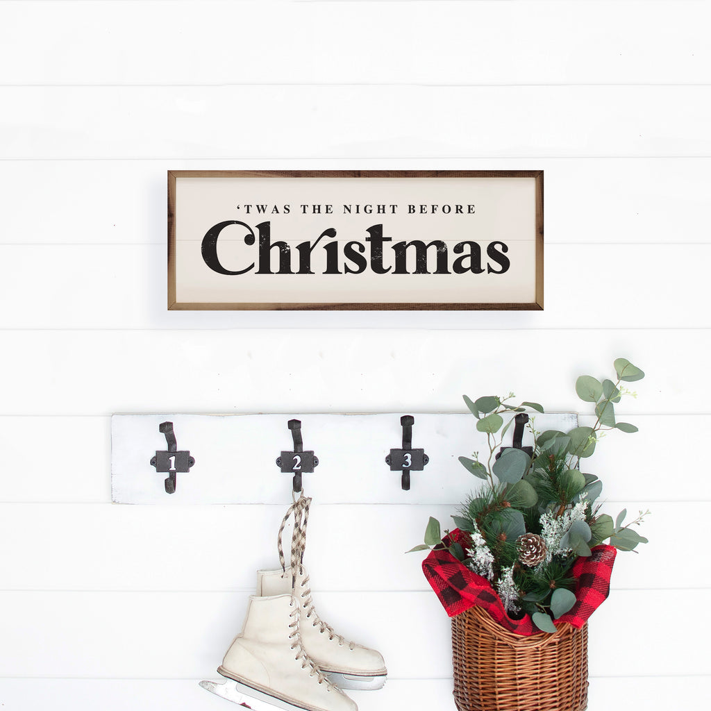 Twas The Night Before Christmas White 24x8 / White