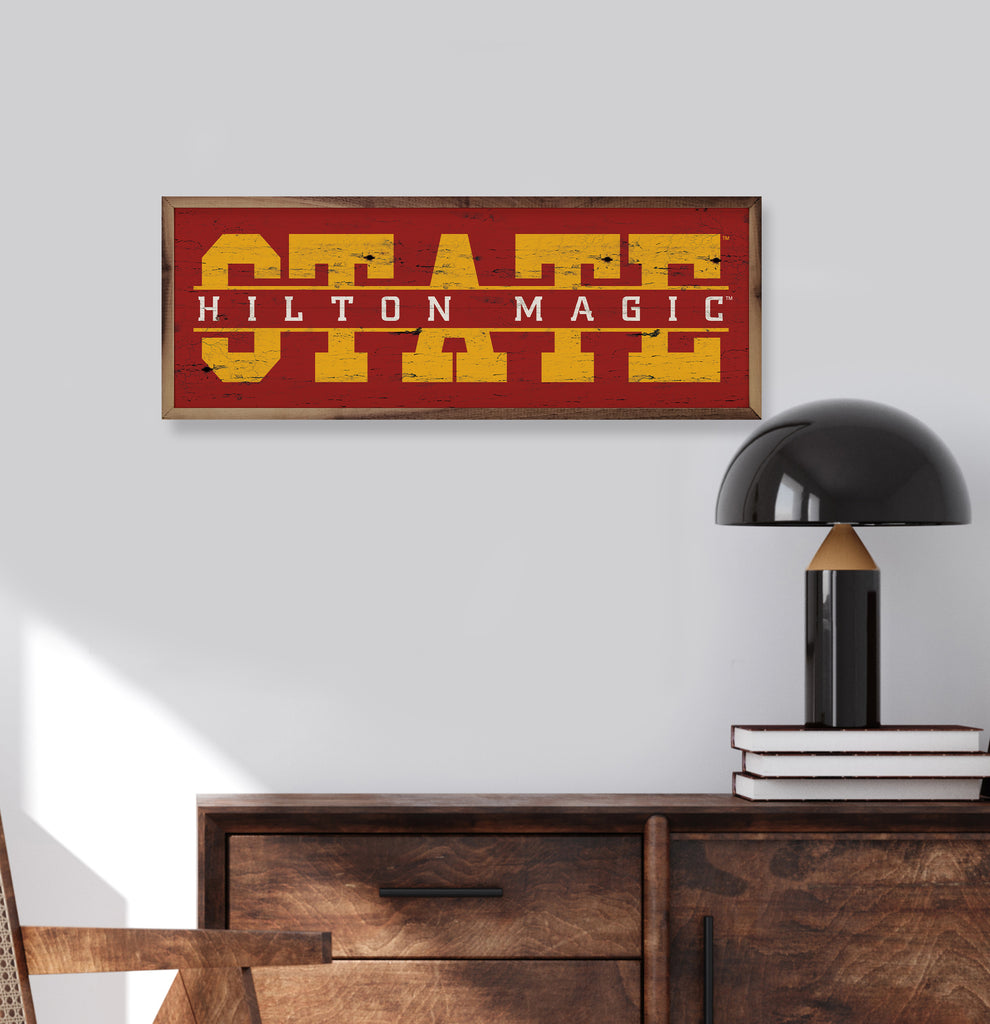 Word Cutout Iowa State 24x8 / Red
