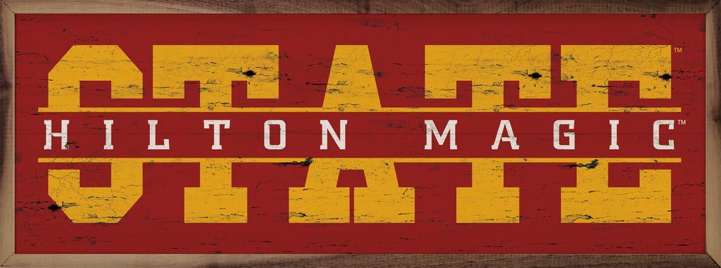Word Cutout Iowa State 24x8 / Red