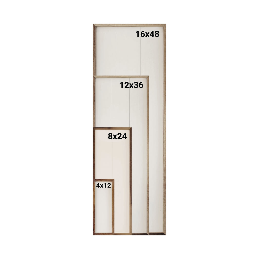 Distressed Leaf Three 24x8 / White