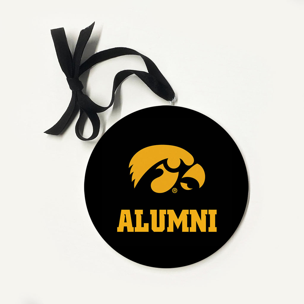 Alumni Iowa Ornament 5x5 / White