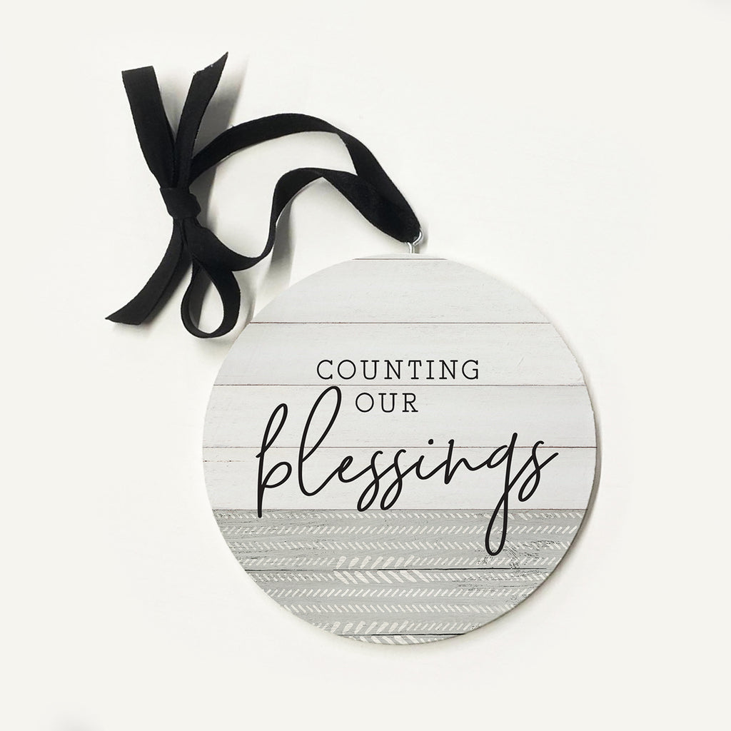 Counting Our Blessings Ornament 5x5 / White
