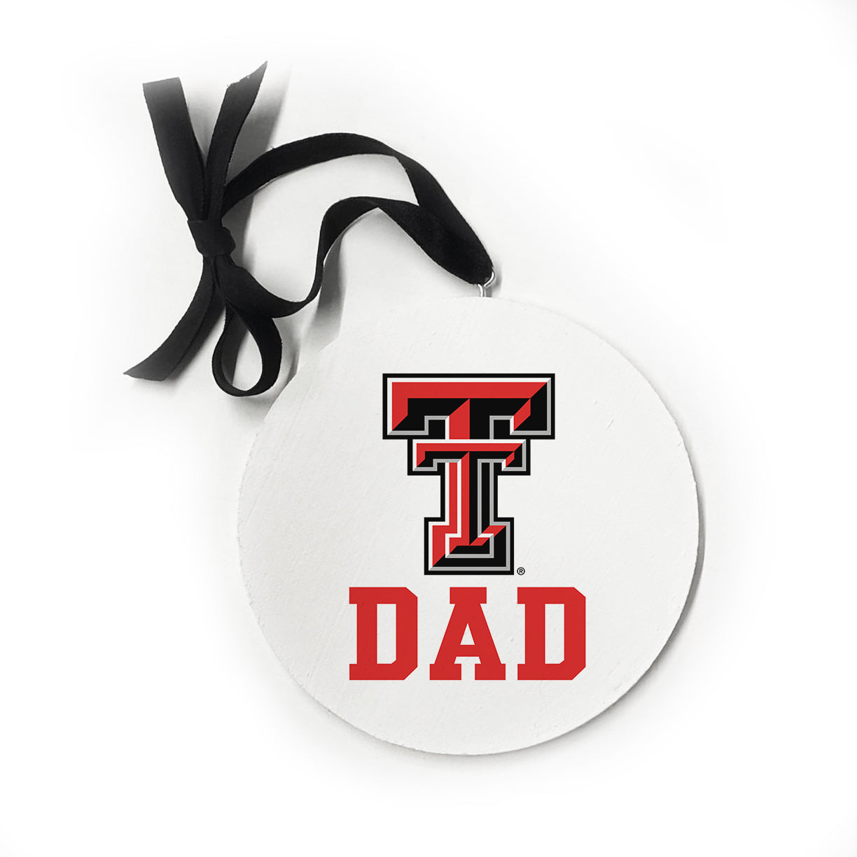 Dad Texas Tech Ornament 5x5 / White