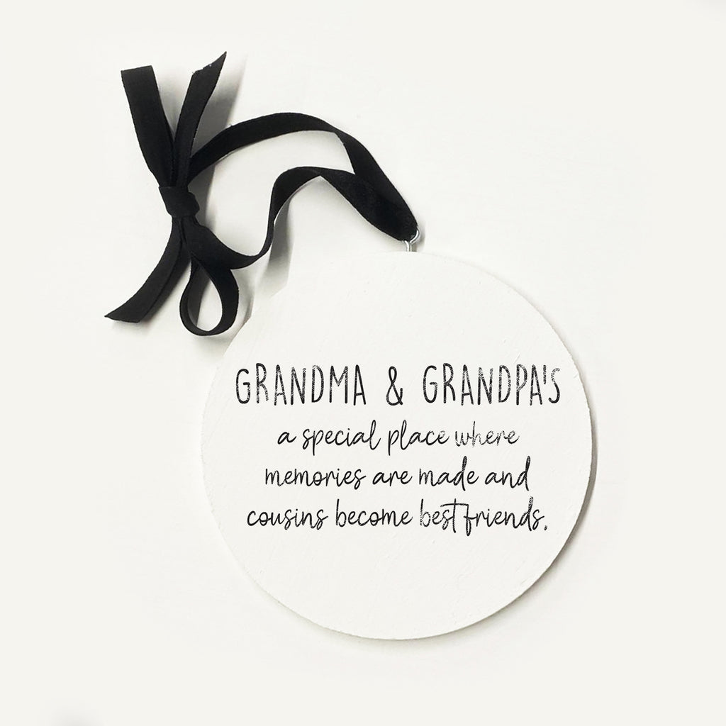Grandma And Grandpa's Ornament 5x5 / White