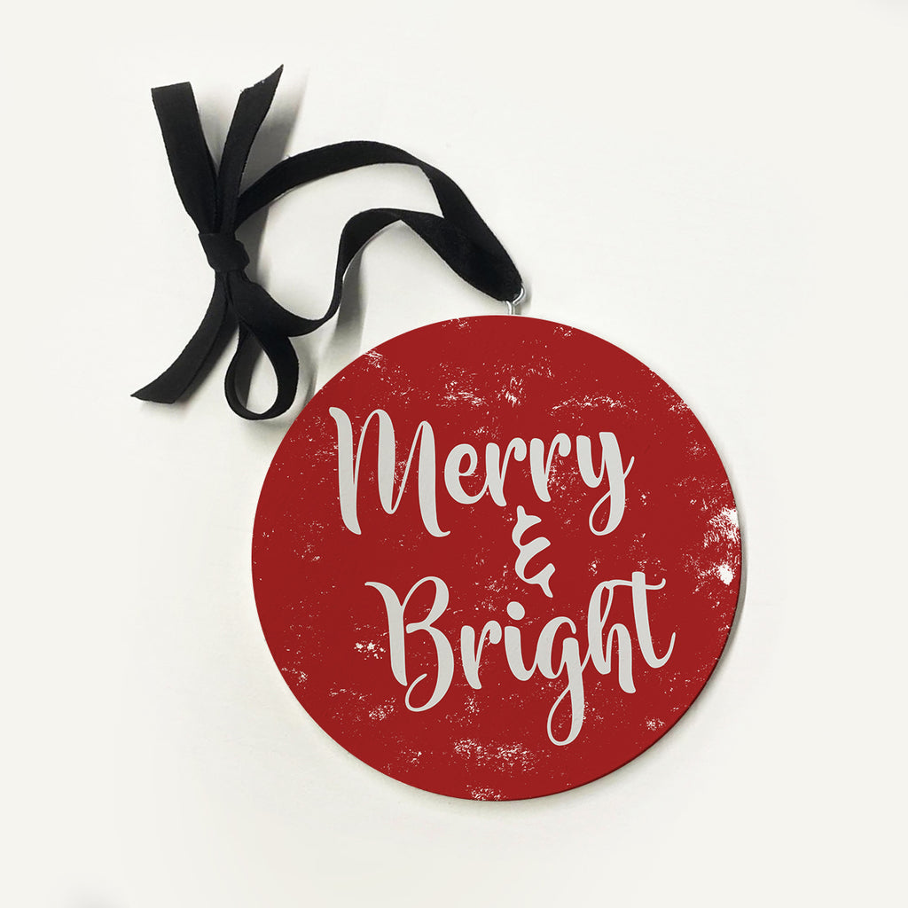 Merry And Bright Ornament 5x5 / White