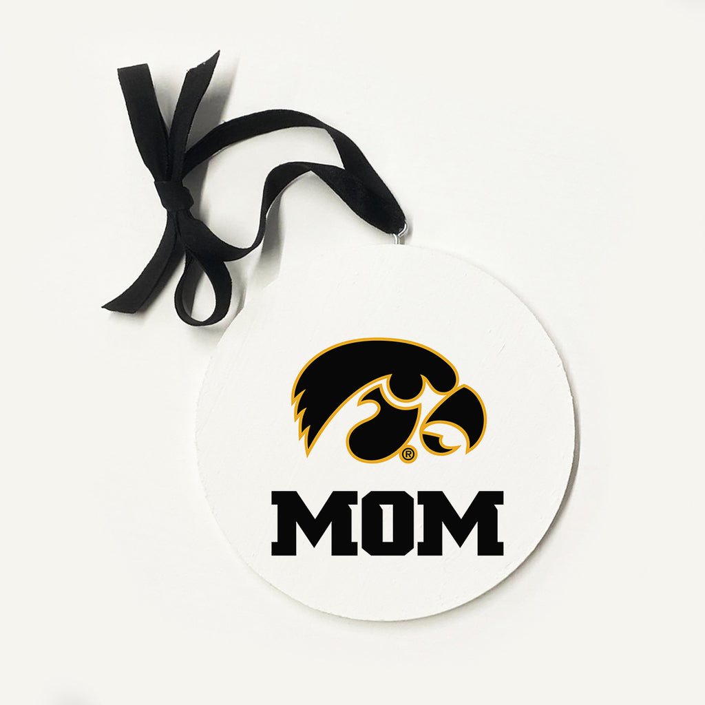 Mom Iowa Ornament 5x5 / White