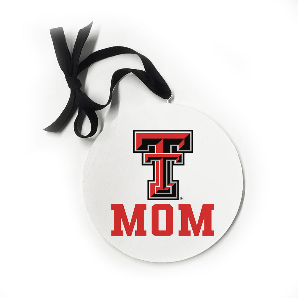 Mom Texas Tech Ornament 5x5 / White