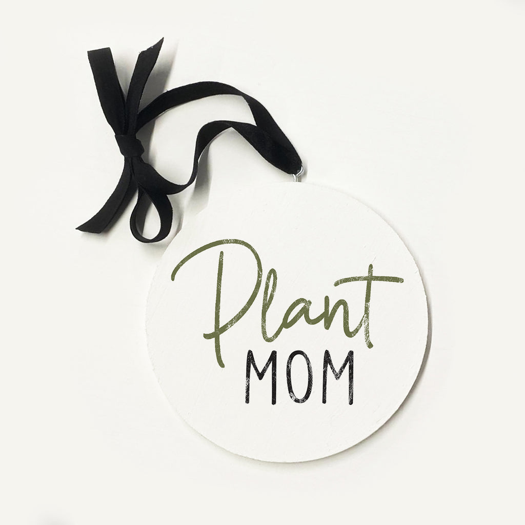Plant Mom Ornament 5x5 / White