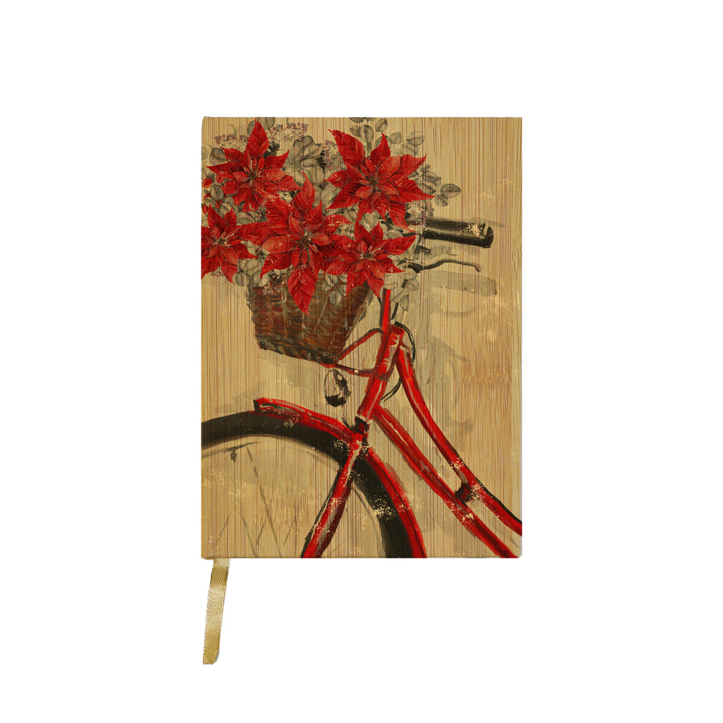 Christmas Bike With Poinsettia Journal 5x7 / Multi-Color