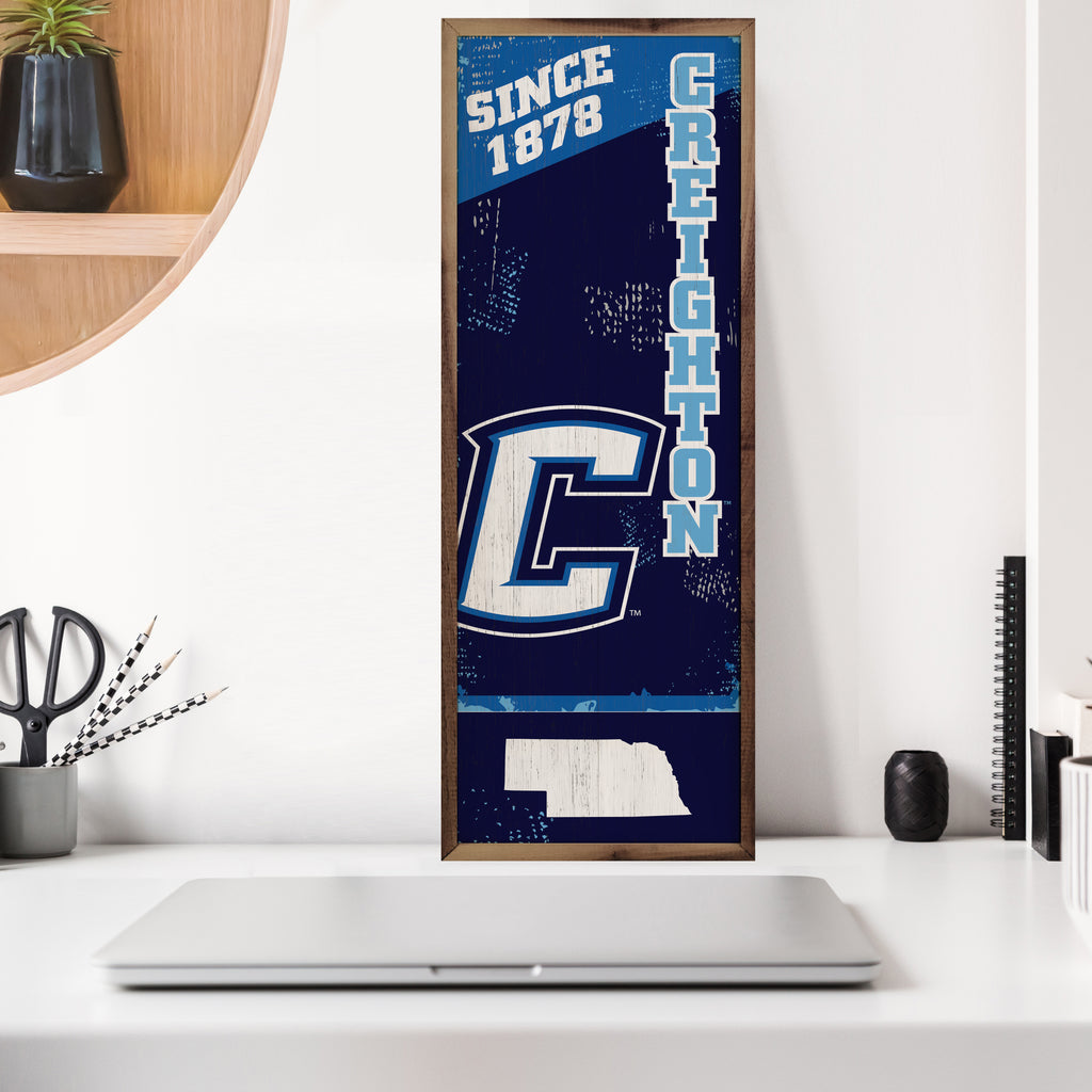 Vertical State Poster Creighton 8x24 / Black