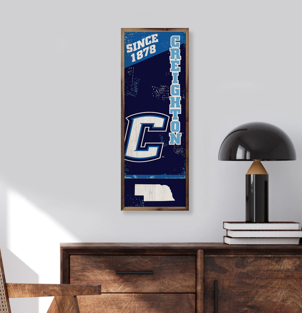 Vertical State Poster Creighton 8x24 / Black